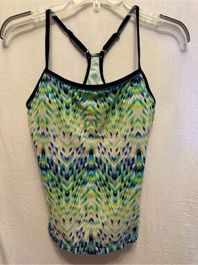 Nike Geometric Print Racerback Tankini Top Size 8